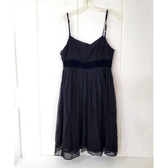 Holly G Black Silk Chiffon and Velvet Beaded Mini Dress NWT - Picture 3 of 6